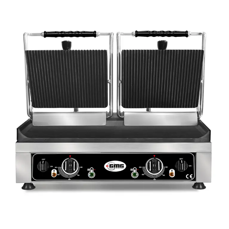 [11027] Plancha grill eléctrica doble KG5530 DG ranurada+ranurada/lisa
