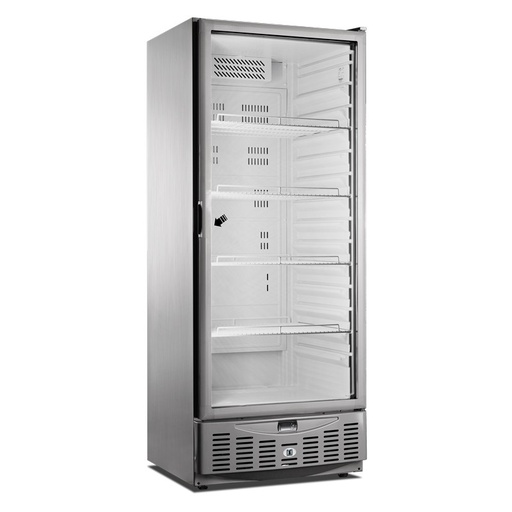 [11501] Armario refrigeración puerta vidro inox, rejillas GN2/1 y 600×400
